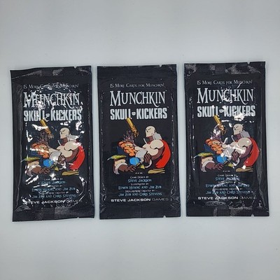 Lot of 3 Munchkin Skull Kickers Booster Packs 1st Edtn 1st Print *sealed
