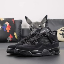 Nike Air Jordan 4 "Black Cat" Men's Retro Basketball Shoes Mid Top