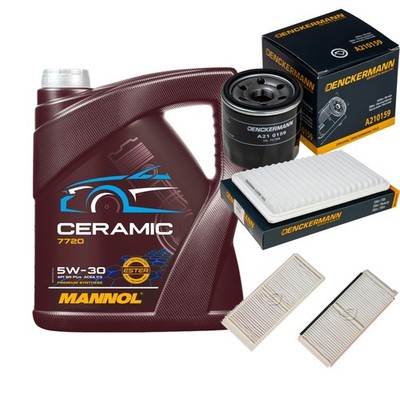 DENCKERMANN Inspektionspaket 5L MANNOL Ceramic 5W-30 für Mazda 2 1.3