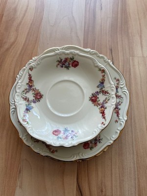 Edelstein Bavaria Maria Theresia 3xKuchen- 3x Untertassenteller mit Goldrand
