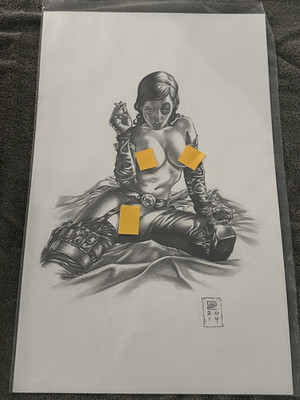 Gene Espy (GE) Original Art   Pencil and Shading   Nude   Domino