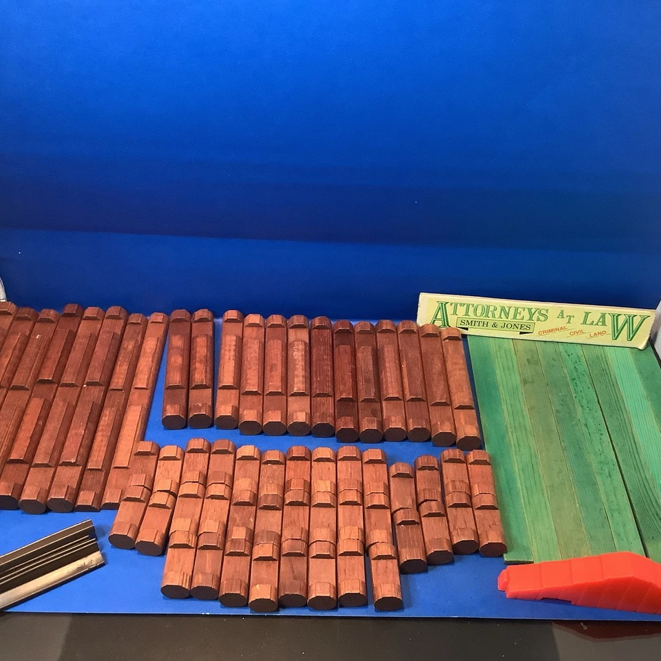 Troncos de colección 1986 Playskool Lincoln madera real #884 cabina de herrero incompleta Foto 4 de 4