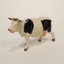 Made in England Lead Black White Holstein Cow O Scale Dairy Timpo Toys Figure