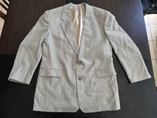 HUGO BOSS Delon VTG Men Size 44L Cashmere-Wool Blazer Jacket Tweed Herringbone
