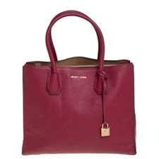 Borsa grande Mercer Michael Kors in pelle con grana bordeaux