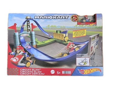 NEW Mattel HGK59 Hot Wheels Mario Kart Car Racing Circuit Slam Track Set Sealed