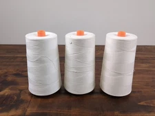 3-Pack Big Spools Sewing Serger Thread White