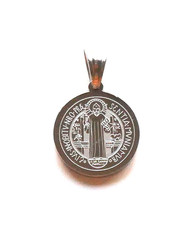 Medaglia San Benedetto in acciaio inox 3/4" con catenina