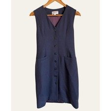 Vintage Talbots Navy Button-Front Sleeveless Dress – Size 4