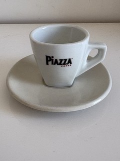 Vintage Espresso Cup and Saucer Piazza Cafés Italy