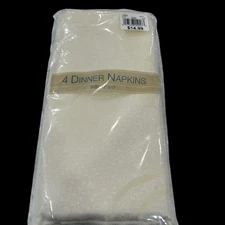 Soft Large Dinner Napkins Off White (IVO ) 17"x17" SET-OF-4 In Package