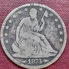 1873 Seated Liberty Half Dollar 50c Circulated #99627