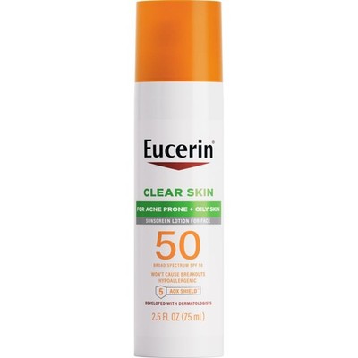 Sun Clear Skin Face Sunscreen Lotion SPF 50 for Acne Prone and Oily Skin, Lig...