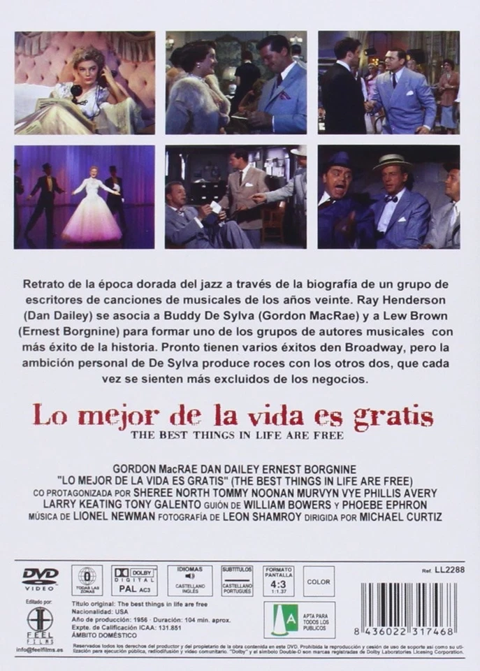 LO MEJOR DE LA VIDA ES GRATIS (DVD) 1956 The Best Things in Life Are Free - Image 2 of 3