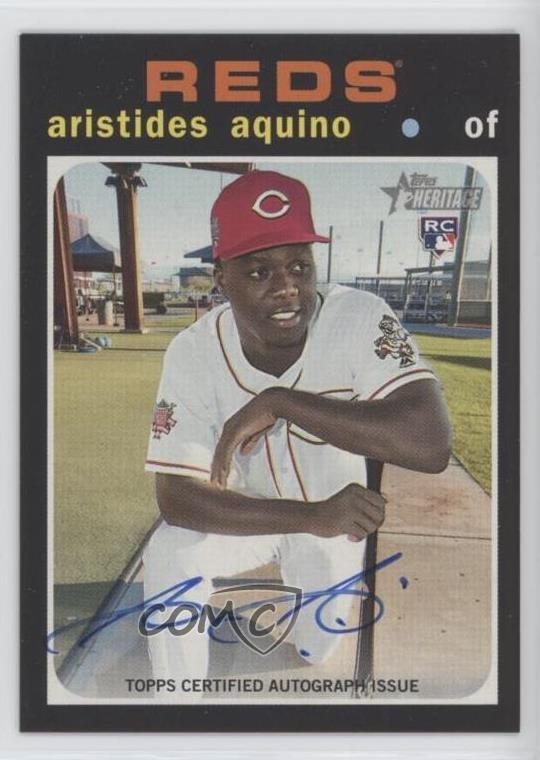 2020 Topps Heritage Real One Auto Aristides Aquino #ROA-AAQ Auto 0a4s