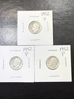 (3 Coins) 1952 D Silver Roosevelt Dimes