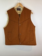 Fleetwood Sportswear Vintage Sherpa Lined Vest Size Large Men  s 70s Cowboy