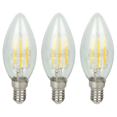LED line LITE E14 LED Filament Kerzenlampe C35 4W 480lm 230V 3 Stück