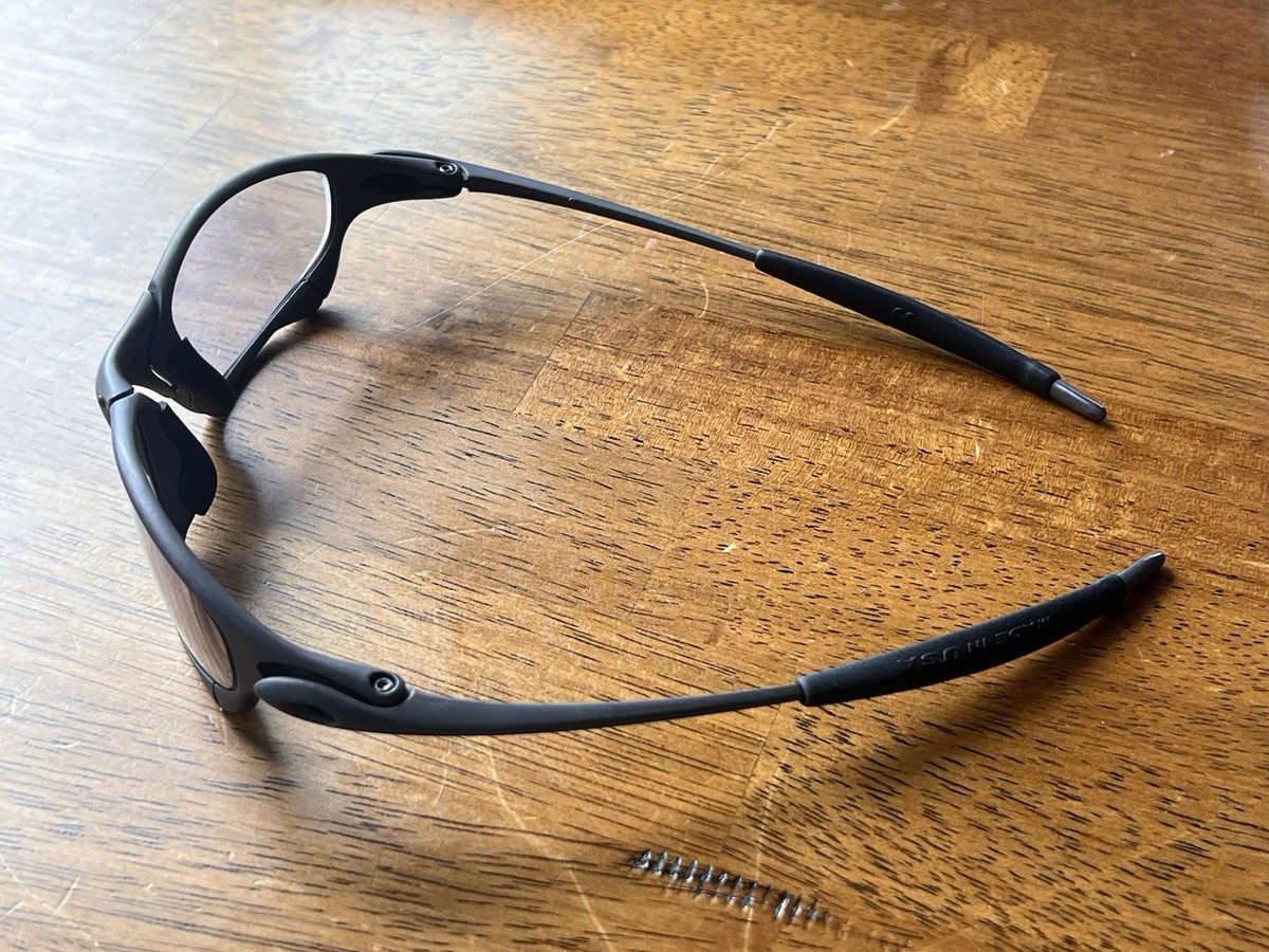 Oakley Juliet X-Metal Sunglasses Titanium Grey Wrap Frames Clear