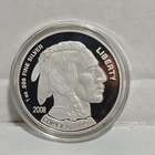 1 Troy oz Buffalo Proof .999 Fine Silver Round 2008 BU With Box No COA