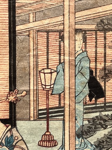 Court Ladies in Edo Castle Ukiyo-e Meiji Woodblock c. 1890 Toyohara Chikanobu - Picture 13 of 24