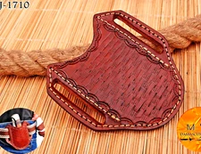 CUSTOM HANDMADE GENUINE COW LEATHER SHEATH FOR FOLDING POCKET KNIFE 1710