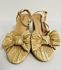 Women's Gold Open-Toe, Bow High Heels Sandals Wedding Party Shoes Ladies 39.5EU