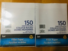 JOT FILLER PAPER 150 SHEETS COLLEGE RULED, 2-pack