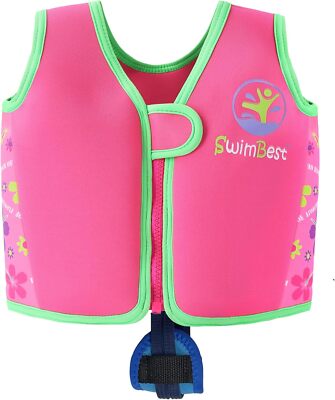 Swimbest Swim Vest Pink Swim Jacket/Buoyancy Aid With Safety Strap Size S  UK