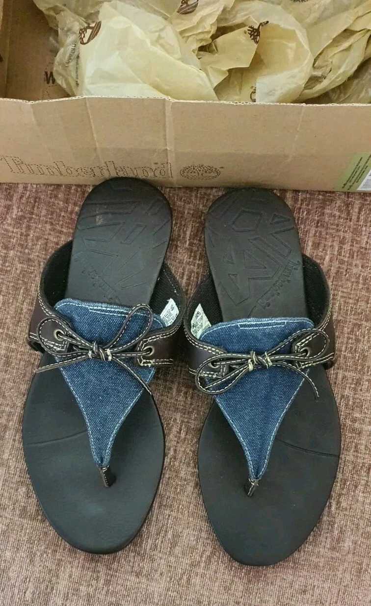 Pantofole Timberland donna donna in tessuto pelle e jeans taglia UK 4