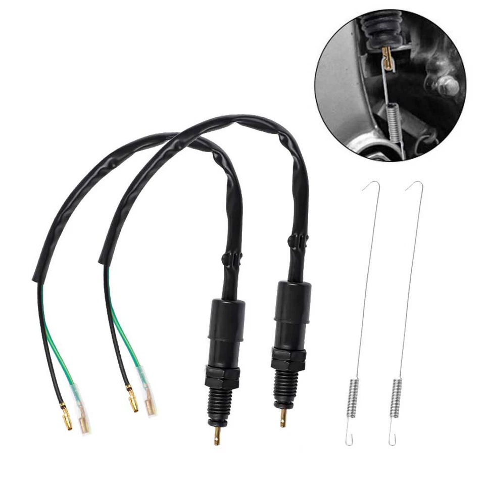 2X Interruptor de luz de freno trasero para motocicleta/con resorte universal para Honda Yamaha Foto 2 de 4