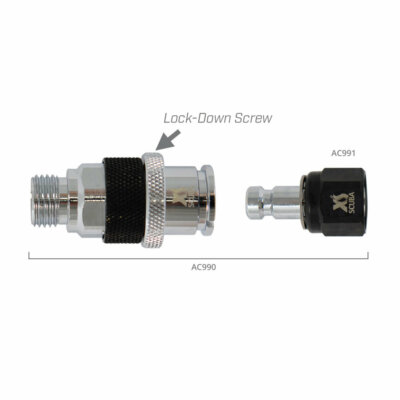 Brass Quick Disconnect w/ Lock-Down for 2nd Stage Scuba Regulator - XS AC990