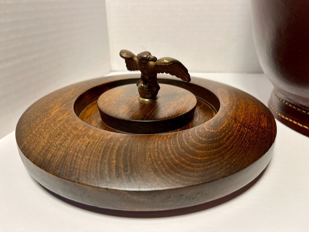 Vintage Loyal Papeete Leather Ice Bucket Reproduction of Fire Bucket 18" tall