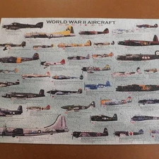 World War II Aircraft 1000 Piece Jigsaw Puzzle EuroGraphics Complete 19" x 26"