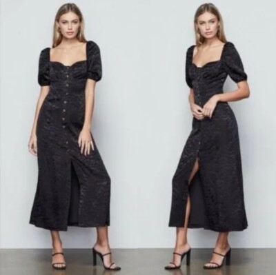 ladies dresses cotton Boden Women's Nicola Midi Dress in Blue Color:black/gunmetal/silver/gold collection-aw-2025 LONG SLEEVE ILLUSION NECKLINE Available in sizes XS