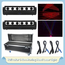 2PCS 6 Eyes Laser Moving Head Laser Light RGB DJ Party Disco Strobe Light Case