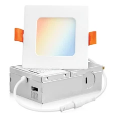 6-12 x PARMIDA 3" 5CCT 8W LED Square Slim Panel Dimmable Recessed Light