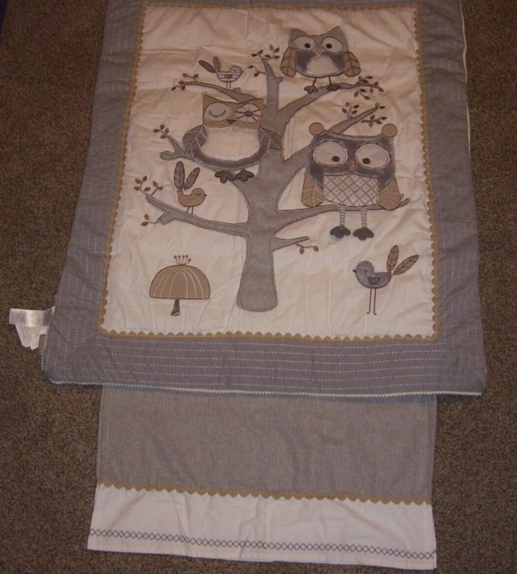 Levtex Baby NIGHT OWL Collection QUILT ~ CRIB SKIRT ~ FITTED SHEET