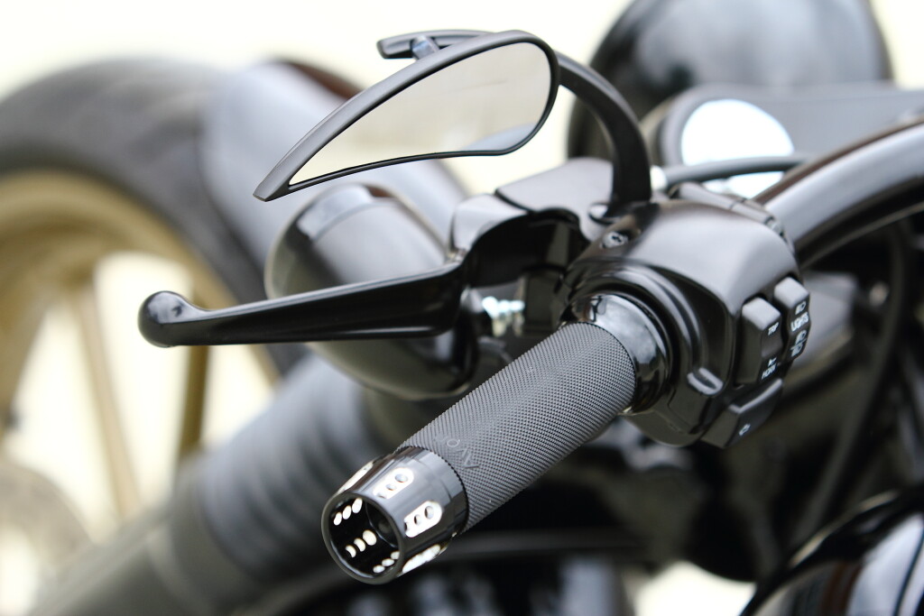 Black Motorcycle Mirrors For Harley Davidson Softail FXBRS