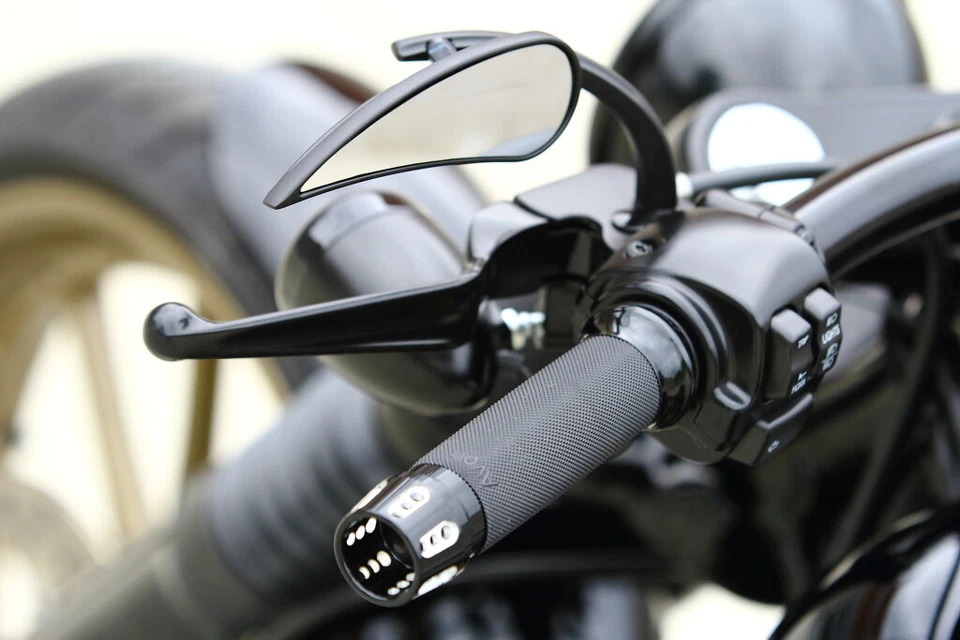 Espejos retrovisores negros para motocicleta Harley Davidson Softail FXBRS Breakout Street Glide Foto 2 de 4