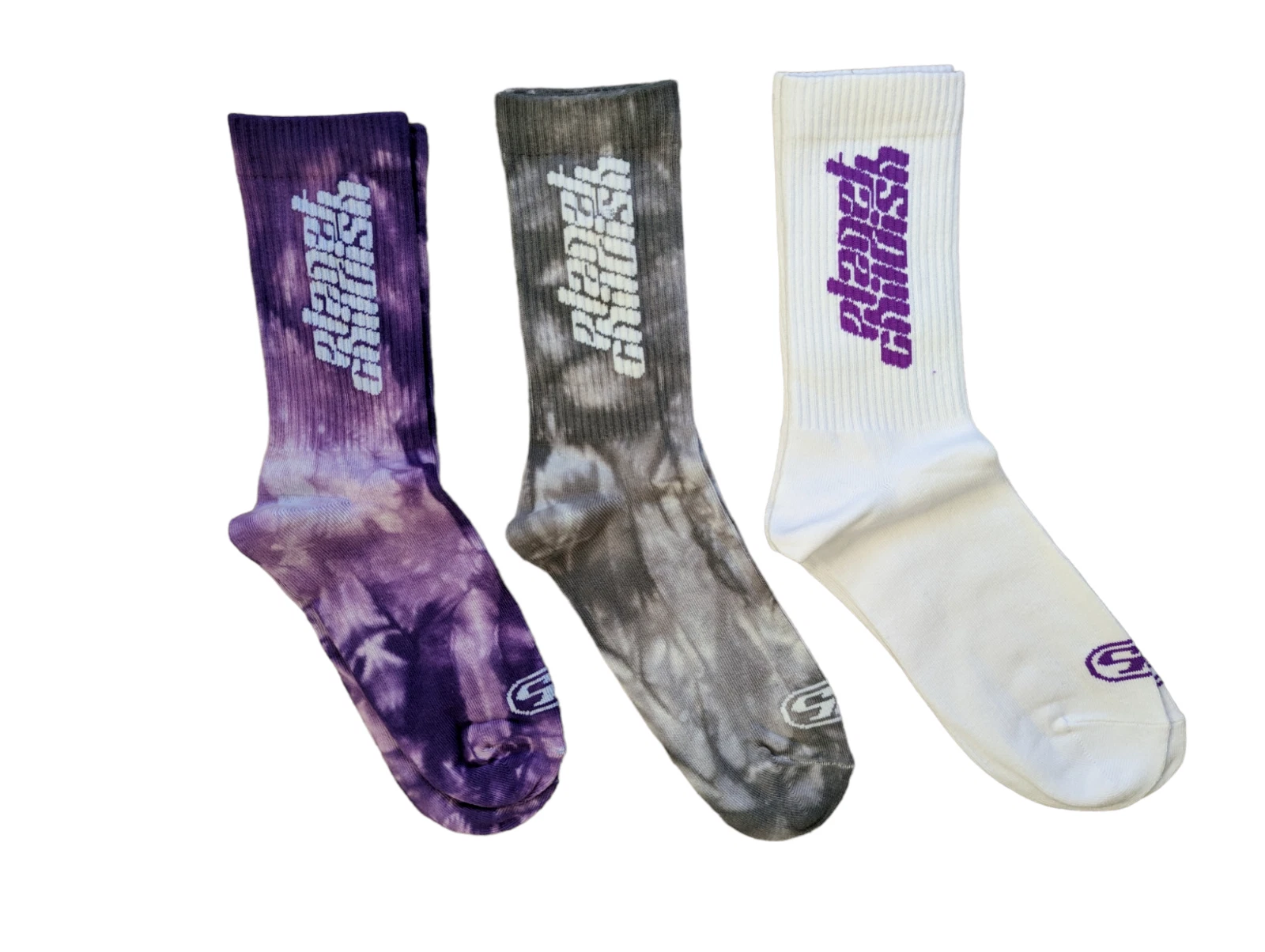 Planet Childish Socks Mens Grey White Purple 3 Pack Street Outdoor