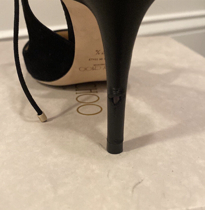 Black suede Jimmy Choo Vanessa 85 heels Size 7.5 | eBay