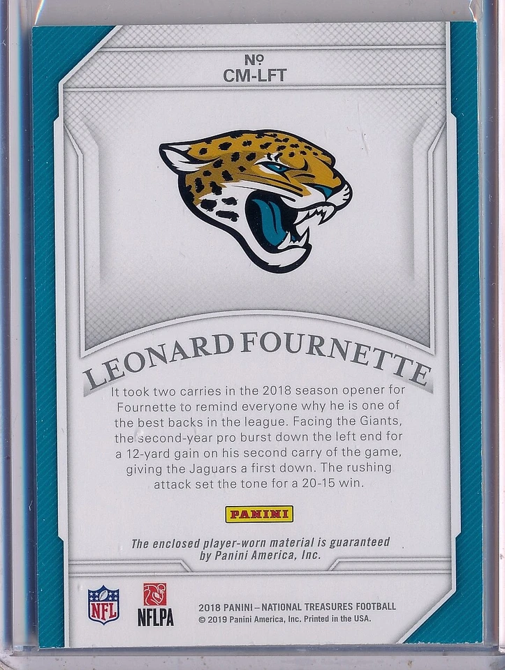 LEONARD FOURNETTE - 2018 National Treasures Century Materials 2 Clr Patch /25  - Image 2 of 2