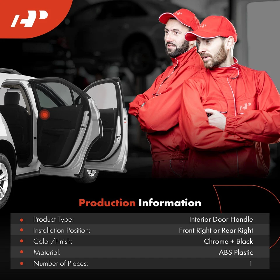 Manija de puerta interior cromada pasajero delantero o trasero para Dodge Durango Jeep 11-19 Foto 2 de 4