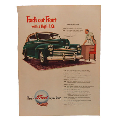 1947 FORDS' OUT FRONT WITH A HIGH I.Q.  ONE PAGE COLOR ADVERTISEMENT