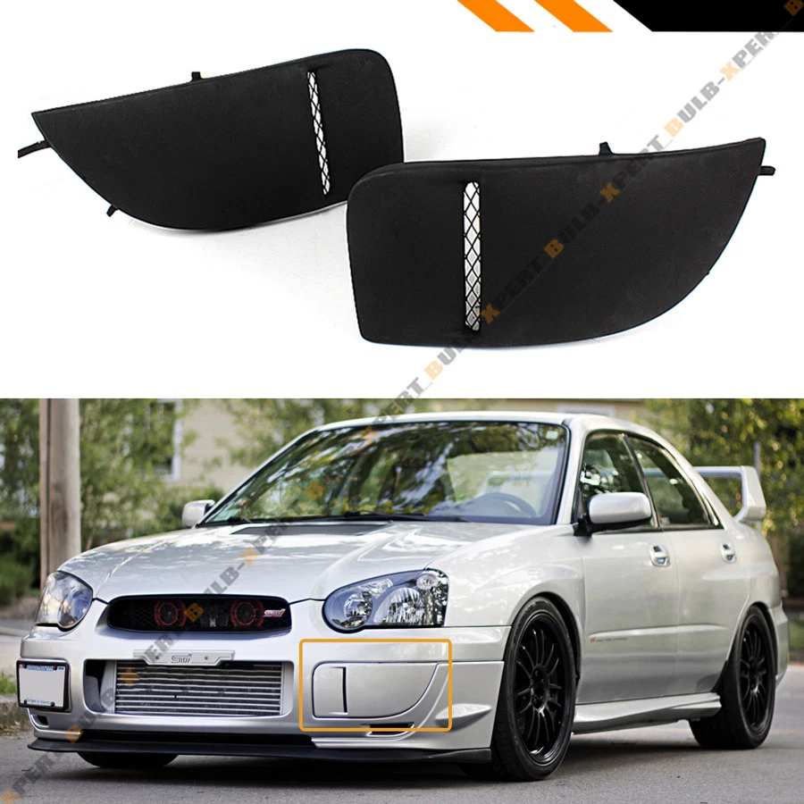 PARA 2004-05 SUBARU IMPREZA WRX STI GD JDM PARA-CHOQUE DIANTEIRO FAROL DE NEBLINA CAPAS PRETO - Imagem 2 de 4