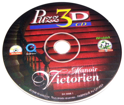 Wrebbit Puzzle Puzz 3D Manoir Victorien French Promotional PC CD-ROM Disc Only