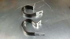 Heave Duty Galvanized steel Loop Clamp 1-1/2" ID 3/4" Wide 3/8 Hole Vinyl Coated