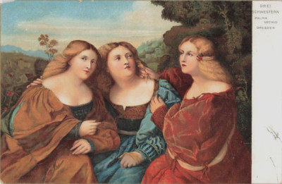 Postcard Art Vechio Drei Schwestern Three Sisters