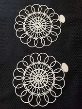 RARE NOS Tupper! Tupperware 1956 Doily Set of 2 Vintage White 6"